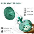 Plastic - 3 Blade Stainless Steel - Pull String - Green - 350ml - Vegetable Slicer - Large Handy and Compact Chopper - onion.
