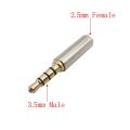 3.5mm to 2.5mm / 2.5mm to 3.5mm Audio Adapter 4 Pole Male to Female Stereo Headphone Plug Jack Aux Converter 1PC.