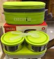 Milton Executive Lunch Box Soft Insulated Tiffin Box (2 SS Container,1 Microwave Safe Container). 