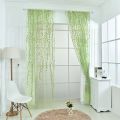 1PC Cute Voile Curtains Wicker Leaves Window Decor Transparent Curtains Pastoral Style Window Curtain Hot. 
