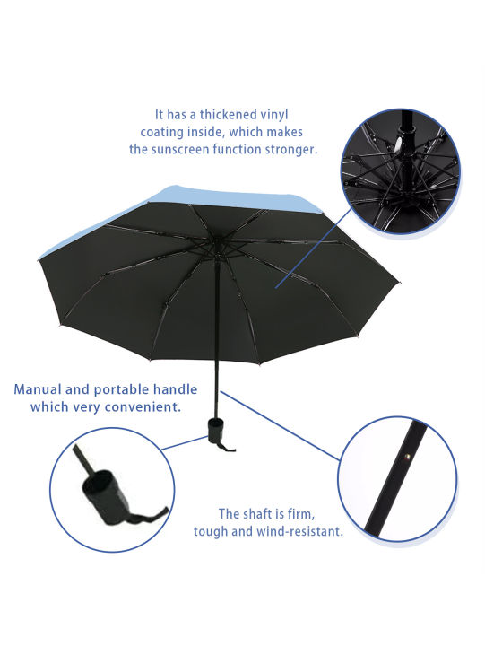 8%20Bone%20Vinyl%20Umbrella,%20Sunscreen%20Manual%20Folding%20Umbrella,%20Unfolded%20Under%20The%20Umbrella%2038.1inch,Sun%20Protection%20Umbr%20-%20Image%202