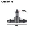 Barbed Tee Connector 5 (Five) Pieces 4mm for 4/7 mm microtube drip irrigation feeder, drip extension line..