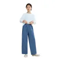 Girls' pants autumn fashion foreign loose tencel jeans, big boys straight spring and autumn clothes new casual wide-leg pants. 