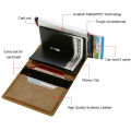 Top Quality Wallets Men Money Bag Mini Purse Male Vintage Brown Leather Rfid Card Holder Wallet Small Smart Wallet Pocket Walet.