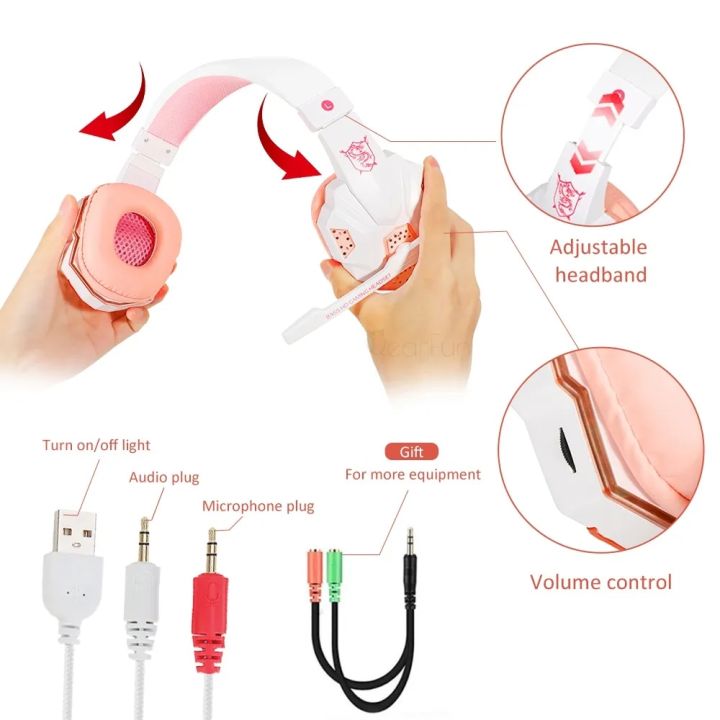 QearFun%20New%20Pink%20Headphones%20for%20PC%20Girls%20Gaming%20Headset%20with%20Microphone%20Gamer%20for%20PS4%20Windows%20XP/7/8/10%20Laptop%20Phone%20-%20Image%205