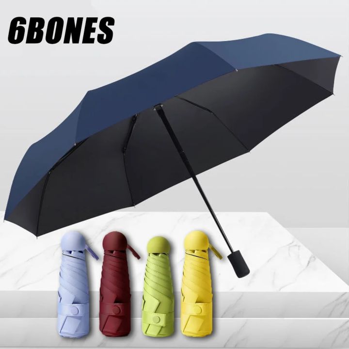 Ultra-light And Compact Portable Capsule Umbrella UV Protective Umbrella Mini Six Bone Umbrella