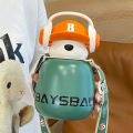 New Smart Earphone Bear Food Grade 316 Stainless Steel High Appearance Straw Student Children's Water Pot Insulation Cup. 