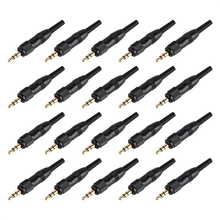 20 Pcs 3.5mm Stereo Screw Locking Audio Lock Connector for Sennheiser for Sony Nady Audio2000S Mic Spare Plug Adapter