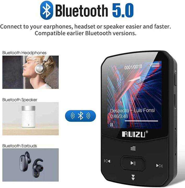 RUIZU%20X52%20Sport%20Bluetooth%20MP3%20Player%20Portable%20Clip%20Mini%20Music%20Walkman%20With%20Screen%20Support%20FM,Recording,Clock,Pedometer%20Radio%20-%20Image%204