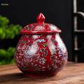 Ceramic Storage Jar Ceramic Tea Jar for Kitchen Dining Table Decoration. 