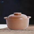 Clay Pot with Lid Binaural Handle Cooking on Stoves Top Earthen Cooking Pot. 