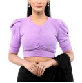 Cotton Half Body short Sleeve Crop Tops Blouse for Women. 