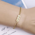 Fashion Non Tarnish Silver 18K Gold Plated Stainless Steel Charm 000-999 Angel Number Bracelet Jewelry For Women.