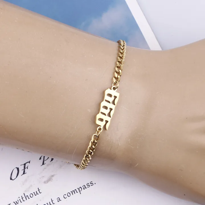 Fashion%20Non%20Tarnish%20Silver%2018K%20Gold%20Plated%20Stainless%20Steel%20Charm%20000-999%20Angel%20Number%20Bracelet%20Jewelry%20For%20Women%20-%20Image%204