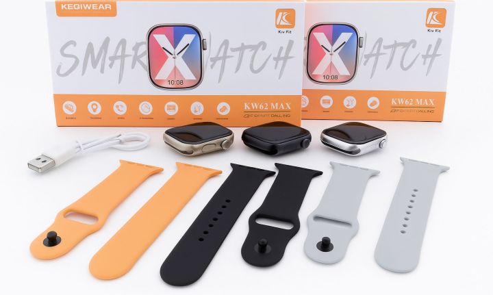 KEQIWEAR KW62 MAX Smartwatch – HD Display, Bluetooth Calling, Heart Rate & Fitness Tracker