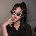 【KuaKe Mall】（NEW）Thug Life for TikTok - Square Triangle Cool Viral Sunglasses Nicedays New Glasses Anime Sunglasses My World Fashion Personality Pixel Sunglasses. 