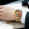 Funny Watch For Men Luxury Diamond Rotating Sunflower Dial Watches Man Fashion Steel Luminous Waterproof Wristwatch New. 