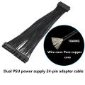 Dual PSU Power Supply 24-Pin ATX Cable, for ATX Motherboard Cable. 