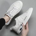 Extra Large Size Summer New Breathable Crocodile Pattern All-Matching and Lightweight Running Sneaker Trendy Men's Leather White Shoes Board Shoes.