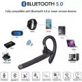 (NEW)BlueWow Bluetooth Wireless Earphone with Mic Hands-Free Wireless Earphone Headphones Single-Ear Hook for Driving Business Office Compatible with iPhone and Android YYK-520.