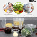 100pcs Mini Plastic Packing Box 20-40ml Sauce Cup Clear Food Condiments Storage Container Box Kitchen Organizer. 