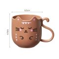 Cute Cat mug Cartoon Thickened Cup Plastic mugs.