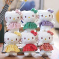 Cute KT Cat Pendant Plush HelloKitty Doll Bag Keychains Pendant Car Decoration Creative Cute Kids Birthday Gift For Girls Fayshow.