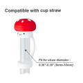 4 Pack Silicone Straw Cover Cap for Cup Cute Mushroom Topper with Handle - Compatible with 30&40 Oz Tumbler Easy Install.
