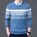 Shirt Collar Sweater Spring and Autumn Men's Business Casual Knitwear Pure Color All-Matching Dad Wear Cotton Knitwear Men's Clothing. 