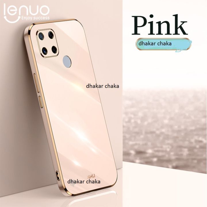 For Realme C25 C25S Back Cover 6D Plating Luxury Electroplate