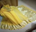 Half silk saree 1 colour saree Lemon Yellow color Saree. 