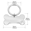 Personal pet tag 50x28mm stainless steel. 