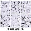 ABC Word Black Letters Nail Sticker for 3D Nails Art Decorations Design Sliders Abstract Face Decals Foil Manicure Accessories. 