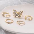 Women's/Girls' 5-Piece/Set Exquisite Crystal Moon Butterfly Ring Set - New Unisex Vintage Jewelry - 309131500. 