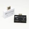 USB 2.0 Male To Twin Charger Dual 2 Port USB Splitter Hub Adapter Converter Charging USB Wire Plug For Laptop PC Durable.
