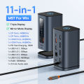 Baseus USB C Hub to DP 4K@60Hz HDMI DisplayPort 11-IN-1 Stacja dokująca Potrójny wyświetlacz RJ45 PD 100W Dla Window Mac USB 3.1 HUB. 