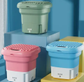 Mini Portable Folding Washing Machine: 8L Cleaning Capacity with Smart Drying Feature. 