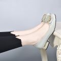 New Single Layer Shoes Women's Shoes Comfortable All-Match Soft Soled Flats Square Toe Low-Cut Fashion Casual Low Heel Korean Style round Toe All-Matching. 