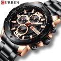 CURREN Luxury Quartz Wristwatch Men Sport Watches 8336 Stainless Steel Band Chronograph Clock Male Waterproof. 