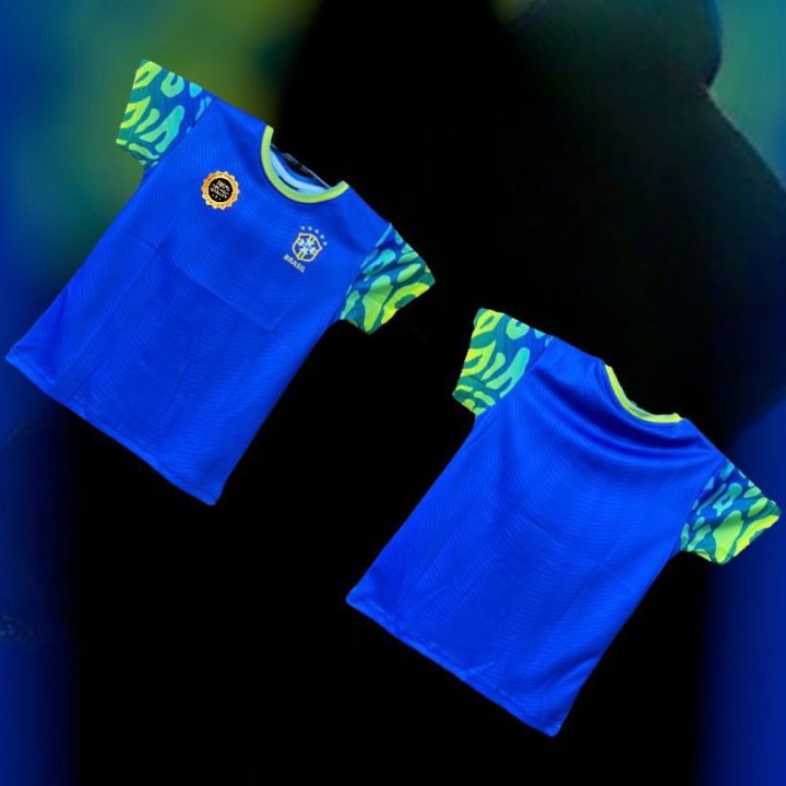 OFFTEX PREMIUM QUALITY BOYS BRAZILIAN BLUE HALF SLEEVE T-SHIRT MESH FABRIC AND SUBLIMATION PRINT