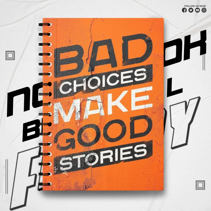 Notebook Bad Choice Typography Design Writing Journal Pad K610 | Daraz ...