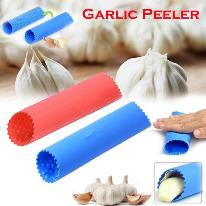 1PC Silicone Garlic Peeler Easy Useful Manual Kitchen Fruit Vegetable Tools Garlic Roller Stripper Tube Non-toxic Safety Gadget Random Color