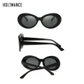 【happy one】White BlueOval Kurt Cobain Sunglasses Vintage Sun Glasses for Male Female Red Eyewear UV400. 