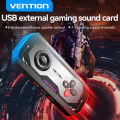 Vention Gaming USB Sound Card External Audio Amplifier with Volume Control Versatile Audio for PC Laptop PS4 PS5 Earphone Headset Desktop Microphone Soundcard Adapter. 