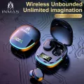 Slway [Lowest price] INMAS Wireless Bluetooth Headset Sports LED Display Earbuds Noise Reduction Fone Bluetooth Earphones Wireless Headphones. 