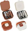 8-in-1 Manicure and Pedicure Premium Stainless Steel Grooming Kit – Portable Nail Care Set with Elegant Travel Storage Case.