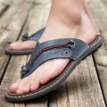 Luxury Brand Flip Flops Soft comfortable Microfiber Leather Slippers Beach Slipper Flip Flop Summer Shoe For Men size 47 Zapatos.