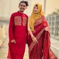 Dhupiyan Silk Saree and Cotton Panjabi For Combo Couple Dress -Perfect and Comfortable to Use.