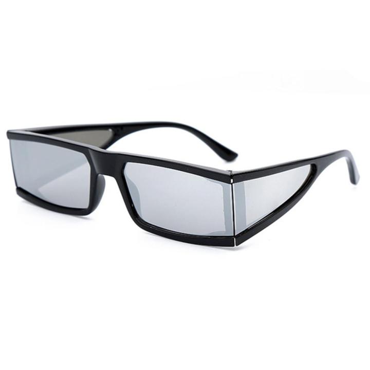 Fashion Rectangle Small Sunglasses Women 2020 Luxury Brand Mirror Silver Black Clear Lens One Piece Punk Men Gafas Shades UV400