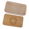 Butter Dish Minimalist Bread Box Sealed Design Large Capacity Modern Prevent Deformation with Wooden Lid for Kitchen. 